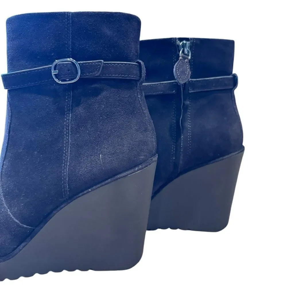 Revolve Rebecca Minkoff Leisel Brown Suede Leather Wedge Bootie NWOT